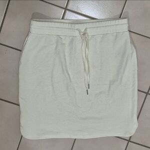 Daily Ritual Knit Drawstring Skirt — Cream / Off-White (Size S)